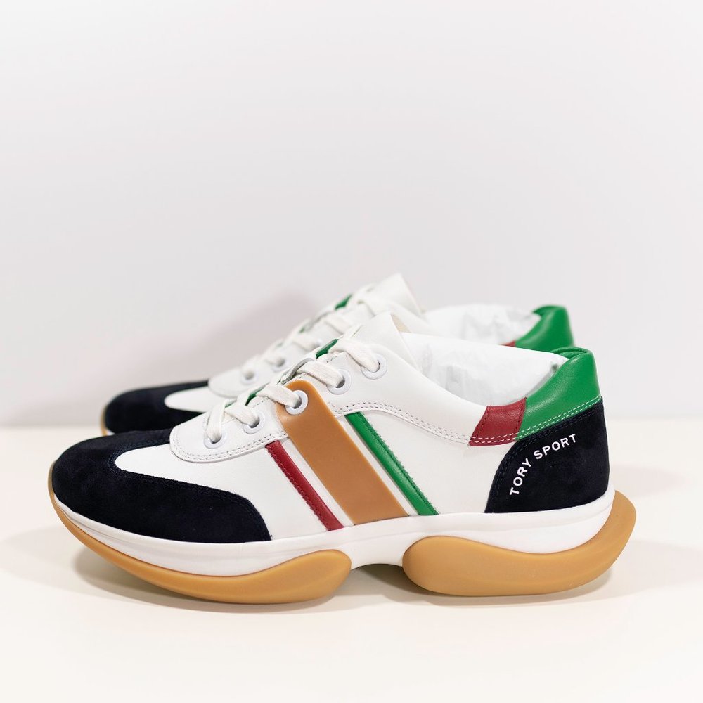 Tory Sport Bubble Stripe Low-Top Sneakers